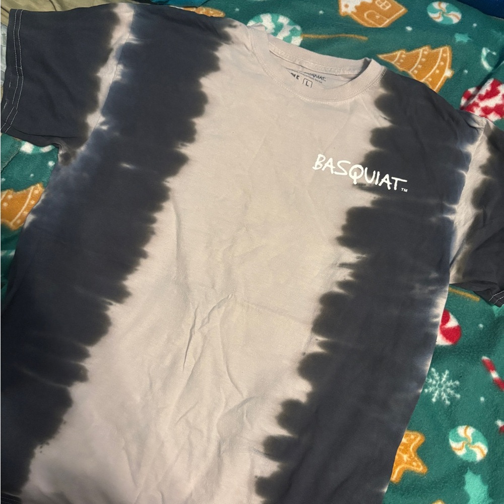 Basquiat Black and Gray Tie-Dye Men's Short Sleeve Tee